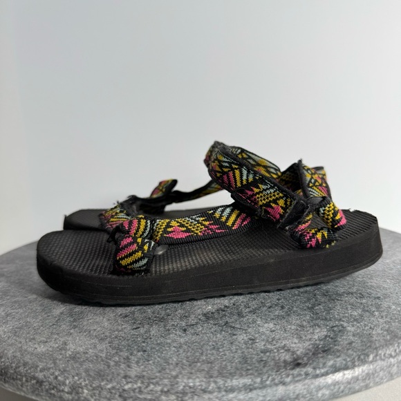 Teva Black Original Colorful Sandals 5 - Picture 3 of 11